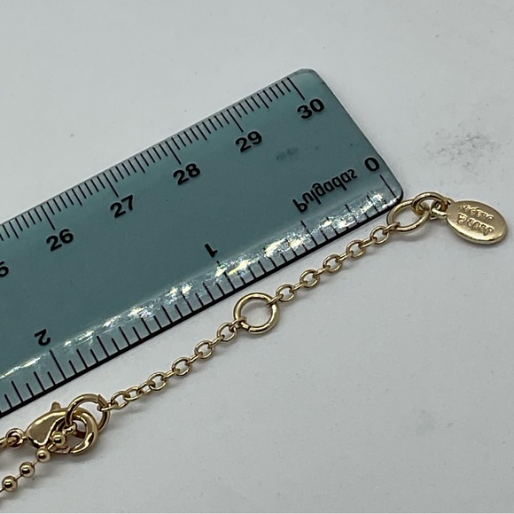 Lapis lazuli chunk modernist pendant in gold tone ball chain blue necklace - Picture 5 of 11